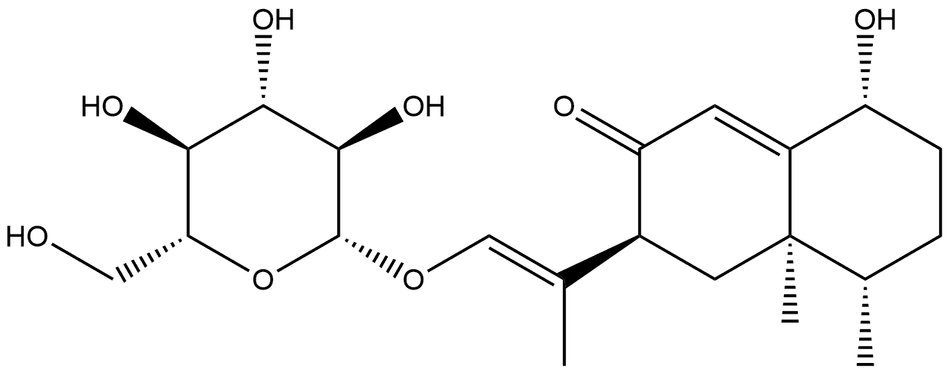 1β,12-Dihydroxy-7βH-
eremophila-9,11-dien-8-one 12-O-glucoside Structure