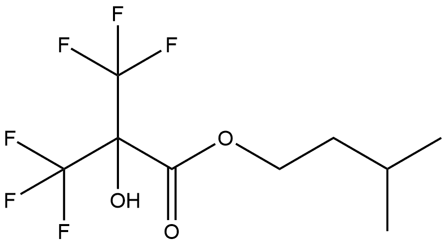 3-Methylbutyl 3,3,3-trifluoro-2-hydroxy-2-(trifluoromethyl)propanoate (ACI) Structure