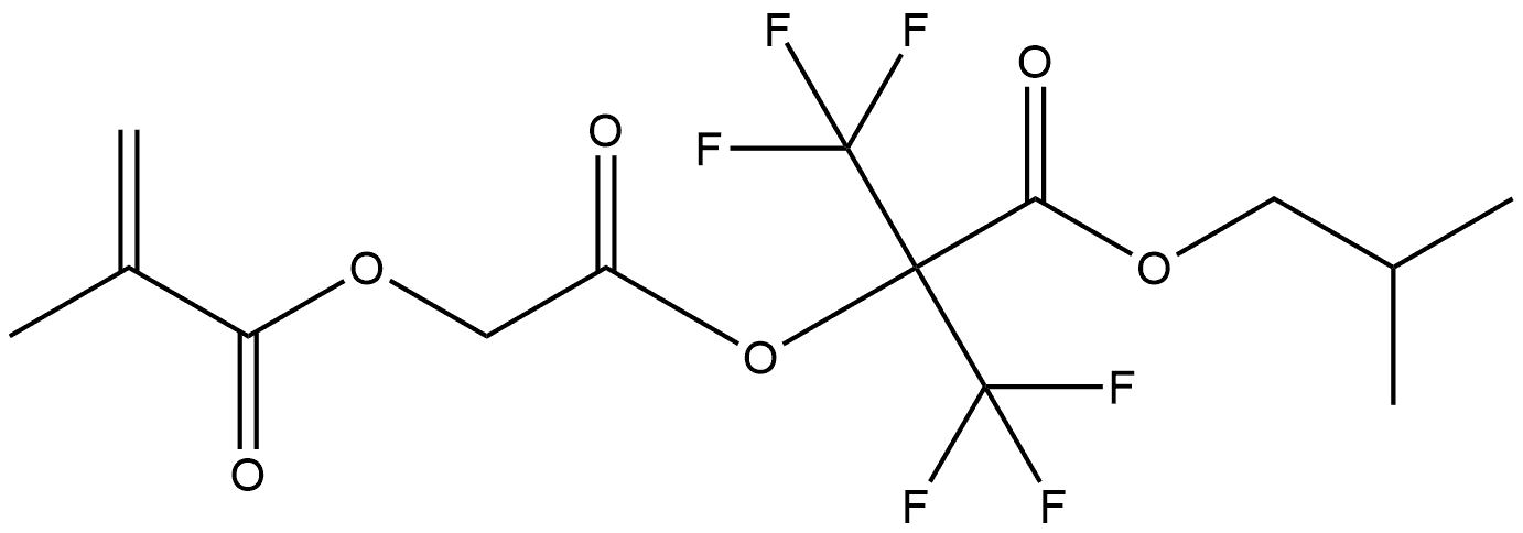 2-Oxo-2-[2,2,2-trifluoro-1-[(2-methylpropoxy)carbonyl]-1-(trifluoromethyl)ethoxy]ethyl 2-methyl-2-propenoate (ACI) Structure