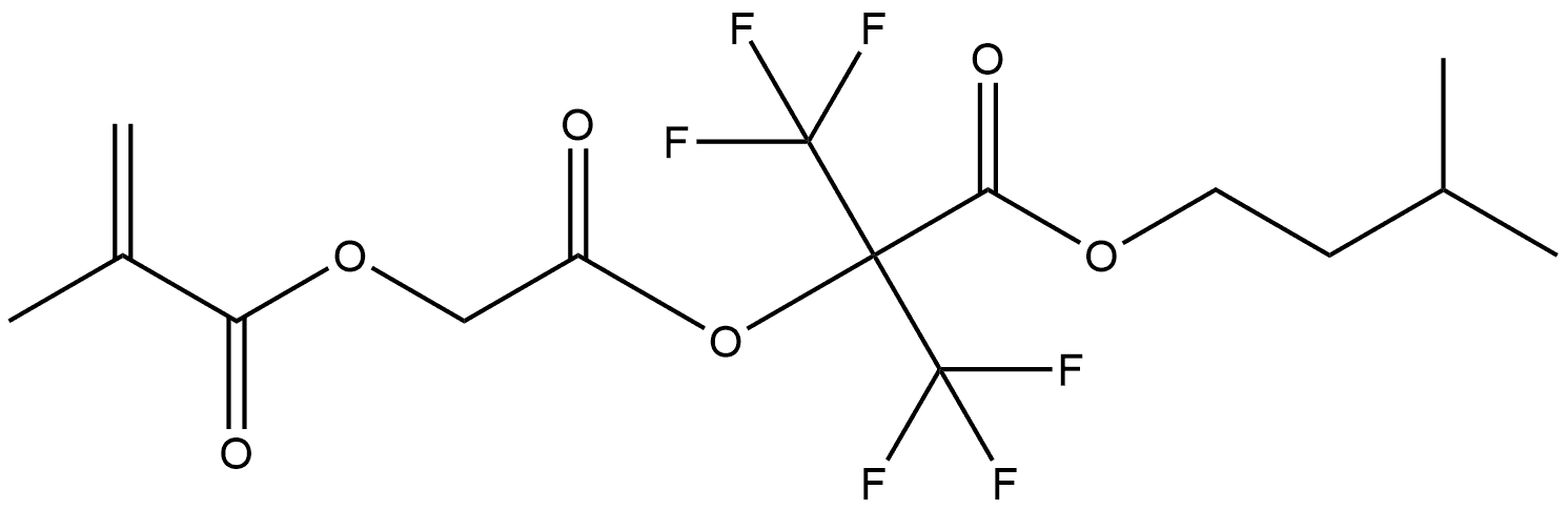 2-Oxo-2-[2,2,2-trifluoro-1-[(3-methylbutoxy)carbonyl]-1-(trifluoromethyl)ethoxy]ethyl 2-methyl-2-propenoate (ACI) Structure