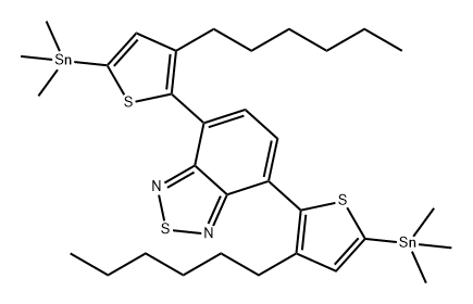 2,1,3-Benzothiadiazole, 4,7-bis[3-hexyl-5-(trimethylstannyl)-2-thienyl]- Structure