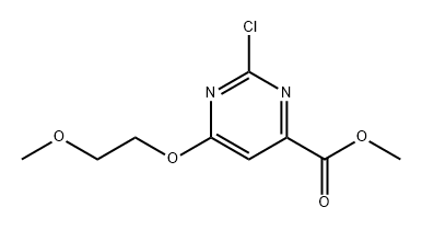 4-Pyrimidinecarboxylic acid, 2-chloro-6-(2-methoxyethoxy)-, methyl ester Structure