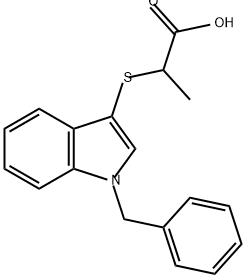 2-[[1-(Phenylmethyl)-1H-indol-3-yl]thio]propanoic acid Structure