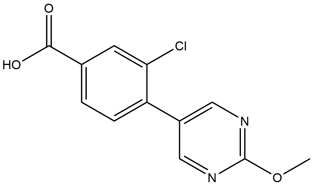 3-Chloro-4-(2-methoxy-5-pyrimidinyl)benzoic acid Structure