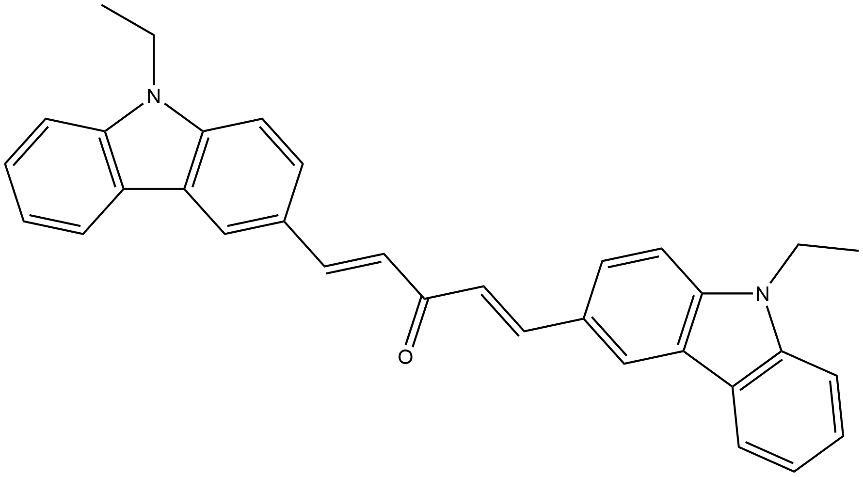 (1E,4E)-1,5-bis(9-ethyl-9H-carbazol-3-yl)penta-1,4-dien-3-one Structure