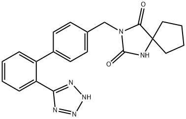 1,3-Diazaspiro[4.4]nonane-2,4-dione, 3-[[2'-(2H-tetrazol-5-yl)[1,1'-biphenyl]-4-yl]methyl]- Structure