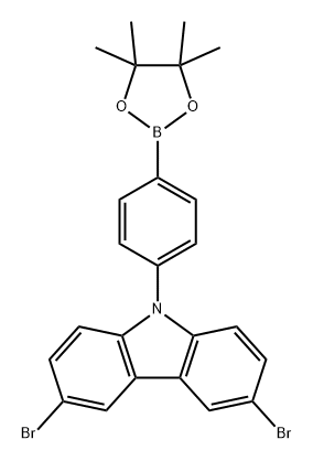 9H-Carbazole, 3,6-dibromo-9-[4-(4,4,5,5-tetramethyl-1,3,2-dioxaborolan-2-yl)phenyl]- Structure