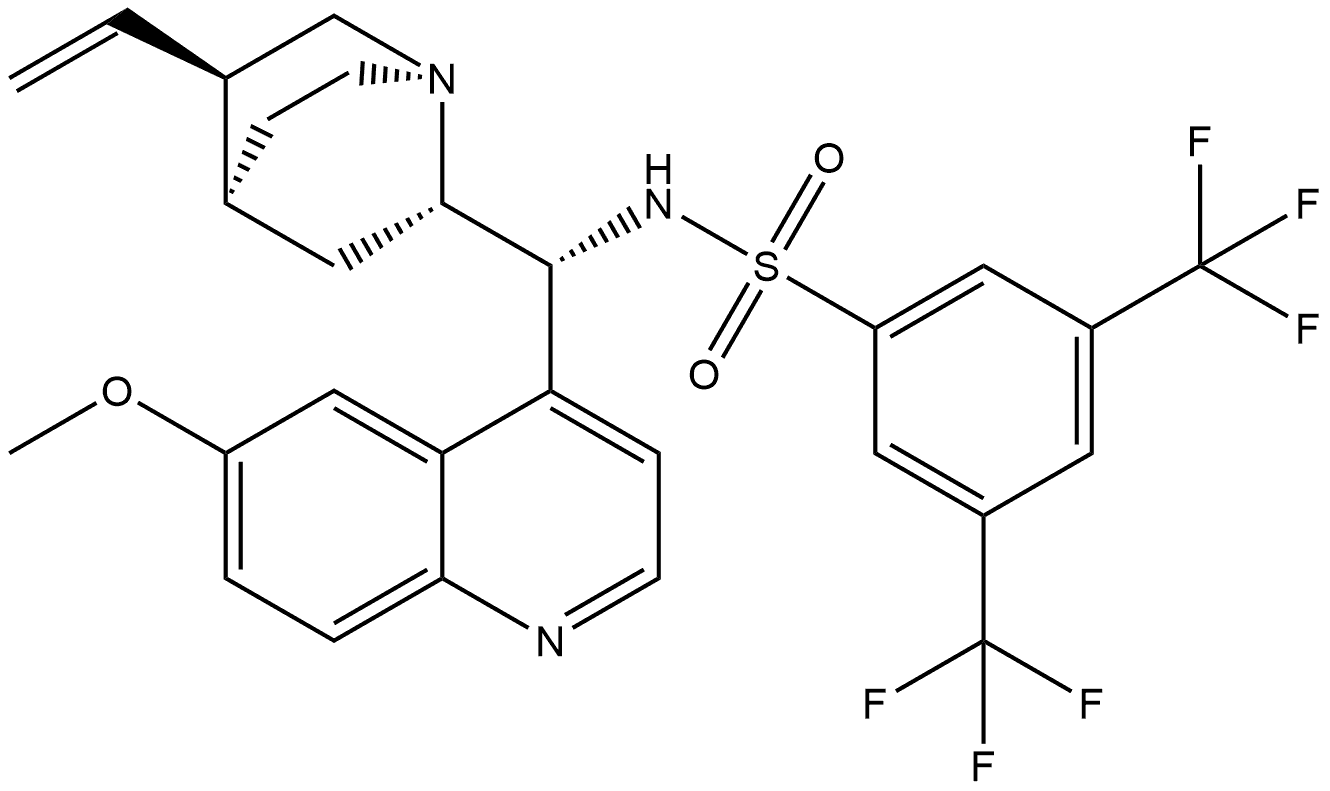 Benzenesulfonamide, N-[(8α,9R)-6'-methoxycinchonan-9-yl]-3,5-bis(trifluoromethyl)- Structure