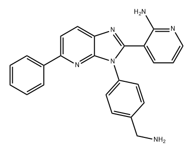 2-Pyridinamine, 3-[3-[4-(aminomethyl)phenyl]-5-phenyl-3H-imidazo[4,5-b]pyridin-2-yl]- Structure