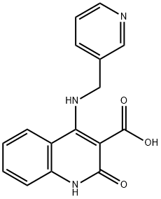 3-Quinolinecarboxylic acid, 1,2-dihydro-2-oxo-4-[(3-pyridinylmethyl)amino]- Structure