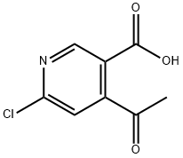 3-Pyridinecarboxylic acid, 4-acetyl-6-chloro- Structure