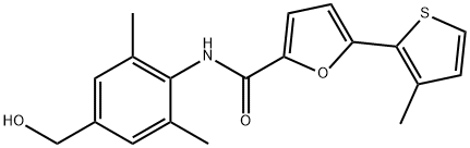 2-Furancarboxamide, N-[4-(hydroxymethyl)-2,6-dimethylphenyl]-5-(3-methyl-2-thienyl)- Structure