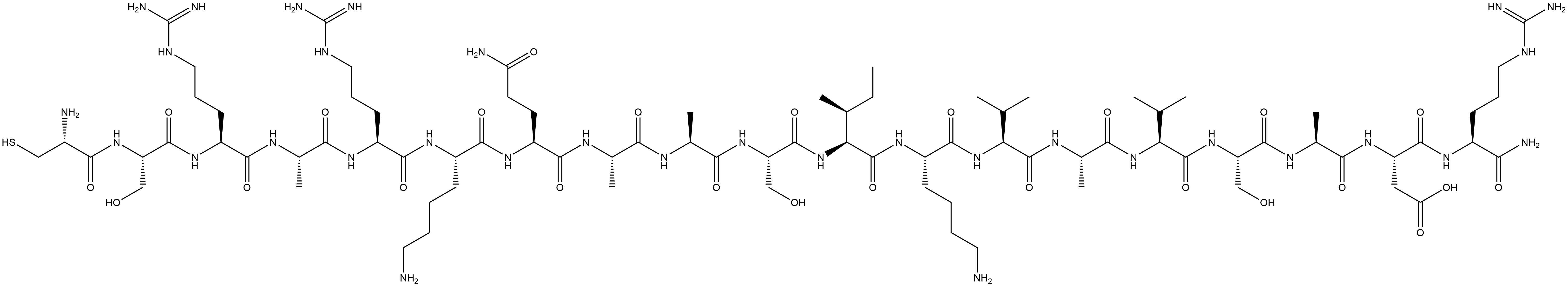 L-Argininamide, L-cysteinyl-L-seryl-L-arginyl-L-alanyl-L-arginyl-L-lysyl-L-glutaminyl-L-alanyl-L-alanyl-L-seryl-L-isoleucyl-L-lysyl-L-valyl-L-alanyl-L-valyl-L-seryl-L-alanyl-L-α-aspartyl- Structure