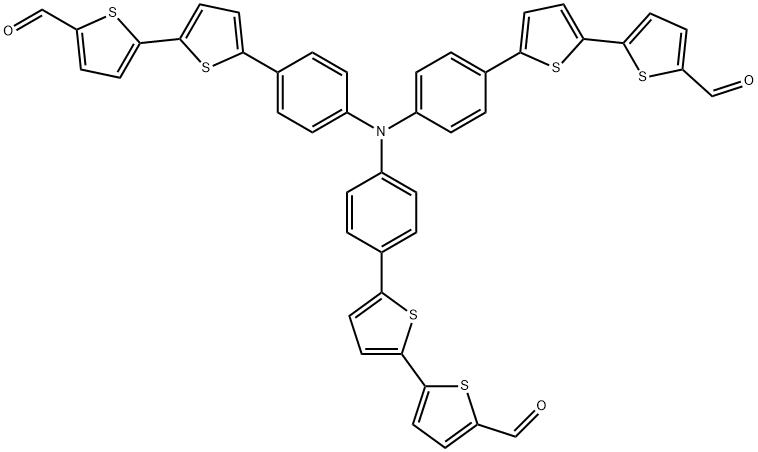 [2,2'-Bithiophene]-5-carboxaldehyde, 5',5''',5'''''-(nitrilotri-4,1-phenylene)tris- Structure