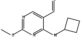 5-Pyrimidinecarboxaldehyde, 4-(cyclobutylamino)-2-(methylthio)- Structure