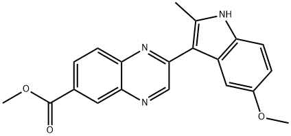 Methyl 2-(5-methoxy-2-methyl-1H-indol-3-yl)quinoxaline-6-carboxylate 구조식 이미지