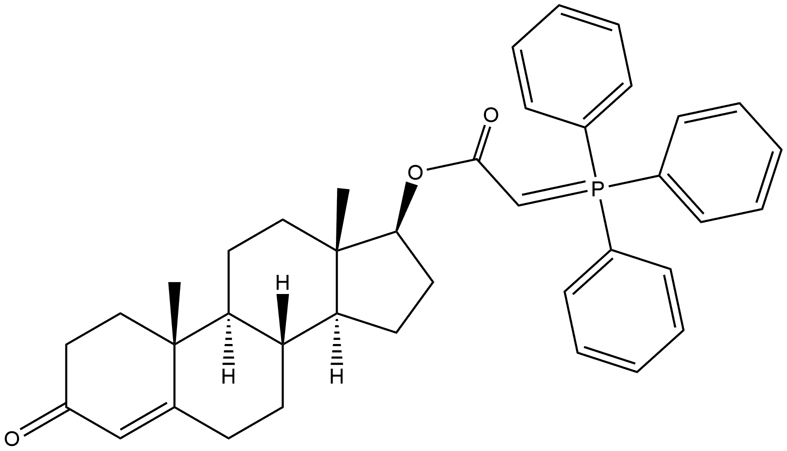 Androst-4-en-3-one, 17-[[(triphenylphosphoranylidene)acetyl]oxy]-, (17β)- (9CI) 구조식 이미지