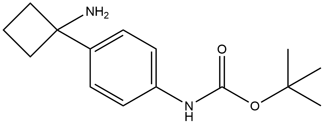 1,1-Dimethylethyl N-[4-(1-aminocyclobutyl)phenyl]carbamate Structure