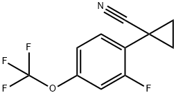 1-(2-Fluoro-4-(trifluoromethoxy)phenyl)cyclopropane-1-carbonitrile Structure