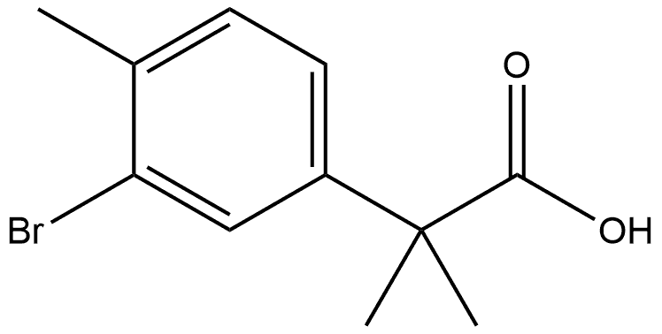 2-(3-bromo-4-methylphenyl)-2-methylpropanoic
acid Structure