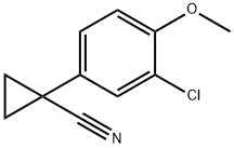 Cyclopropanecarbonitrile, 1-(3-chloro-4-methoxyphenyl)- Structure