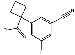 1-(3-cyano-5-fluorophenyl)cyclobutane-1-carboxyl
ic acid Structure