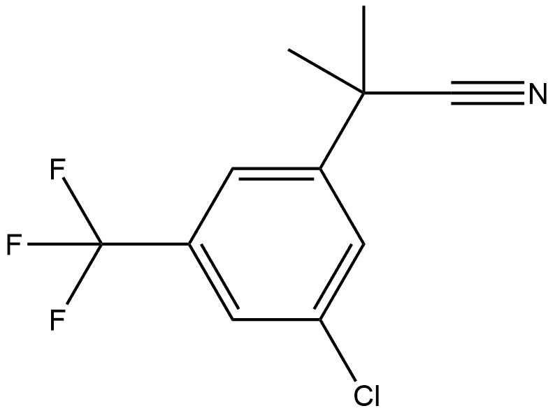 2-(3-chloro-5-(trifluoromethyl)phenyl)-2-methylpropanenitrile Structure