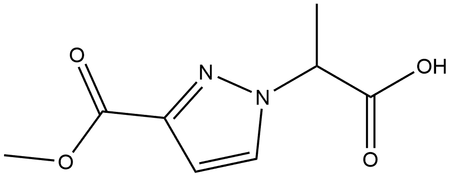 2-[3-(methoxycarbonyl)-1H-pyrazol-1-yl]propanoic acid Structure