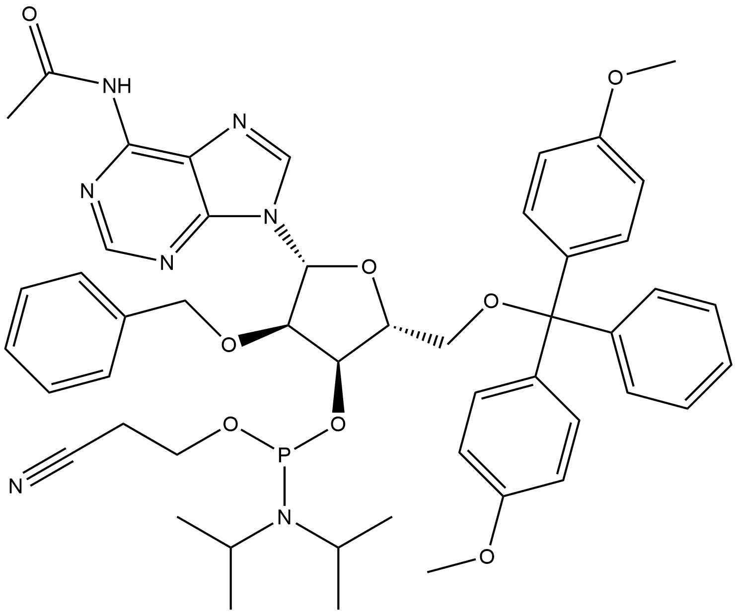 2'-O-benzyl A(Ac) amidite Structure