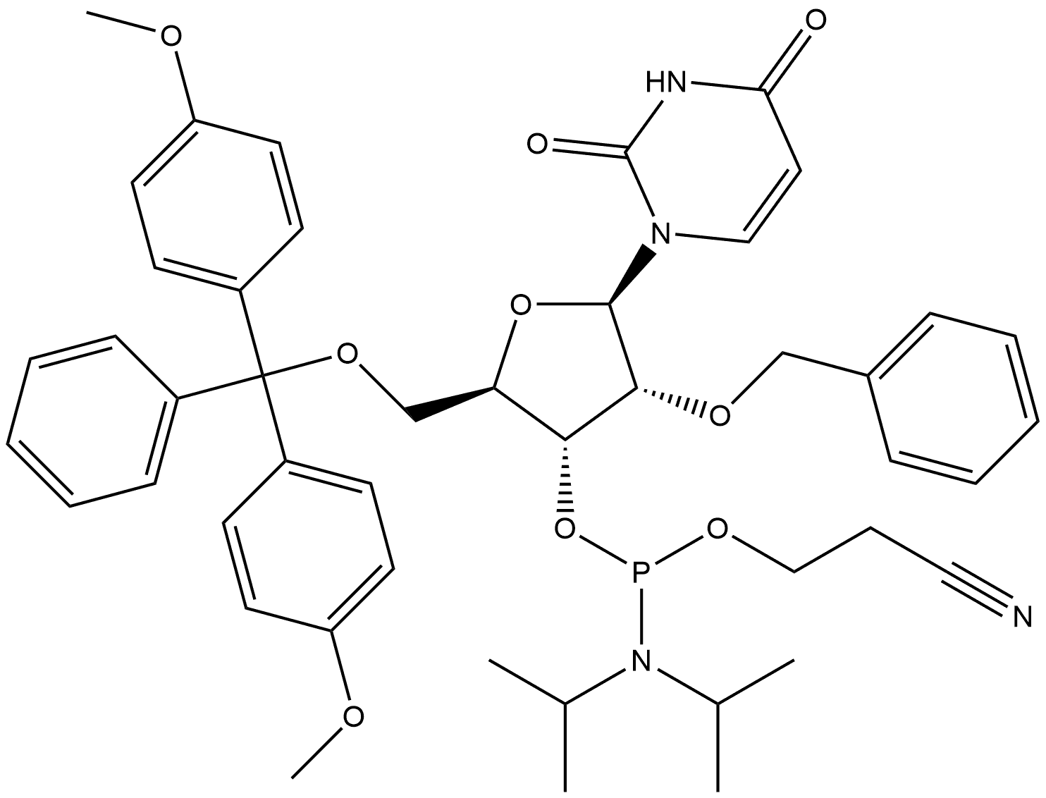 2'-O-benzyl U amidite Structure