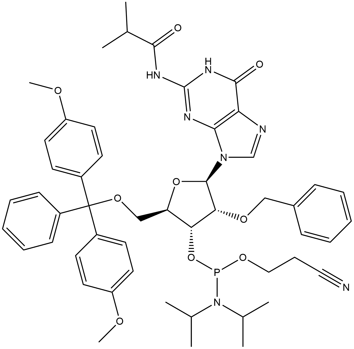 2'-O-benzyl G(iBu) amidite Structure