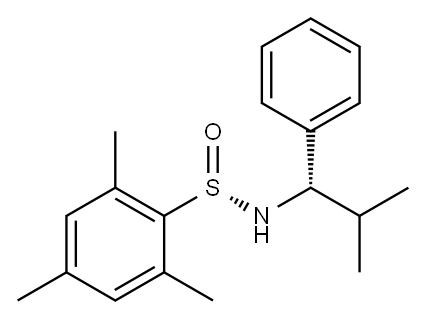 Benzenesulfinamide, 2,4,6-trimethyl-N-[(1S)-2-methyl-1-phenylpropyl]-, [S(S)]- Structure