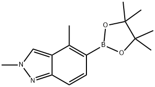 2H-Indazole, 2,4-dimethyl-5-(4,4,5,5-tetramethyl-1,3,2-dioxaborolan-2-yl)- 구조식 이미지