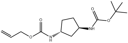 Carbamic acid, N-[(1R,3R)-3-[[(1,1-dimethylethoxy)carbonyl]amino]cyclopentyl]-, 2-propen-1-yl ester Structure
