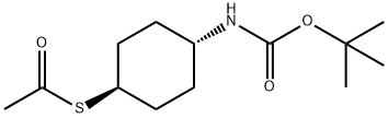 Ethanethioic acid, S-[trans-4-[[(1,1-dimethylethoxy)carbonyl]amino]cyclohexyl] ester Structure