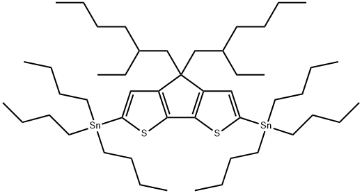 (4,4-bis(2-ethylhexyl)-4H-cyclopenta[1,2-b:5,4-b']dithiophene-2,6-diyl)bis(tributylstannane) 구조식 이미지