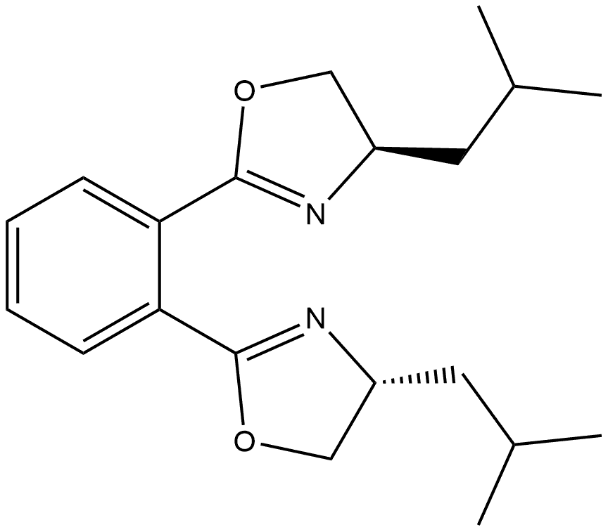 (4R,4′R)-2,2′-(1,2-Phenylene)bis[4,5-dihydro-4-(2-methylpropyl)oxazole] Structure