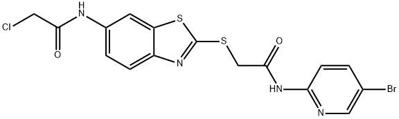 Acetamide, N-[2-[[2-[(5-bromo-2-pyridinyl)amino]-2-oxoethyl]thio]-6-benzothiazolyl]-2-chloro- Structure