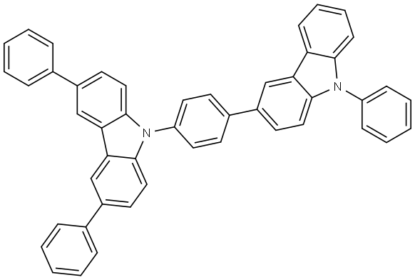 3,6-Diphenyl-9-[4-(9-phenyl-9H-carbazol-3-yl)phenyl]-9H-carbazole Structure