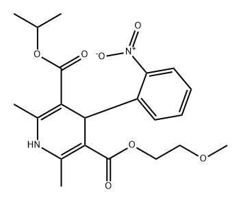 3,5-Pyridinedicarboxylic acid, 1,4-dihydro-2,6-dimethyl-4-(2-nitrophenyl)-, 3-(2-methoxyethyl) 5-(1-methylethyl) ester Structure