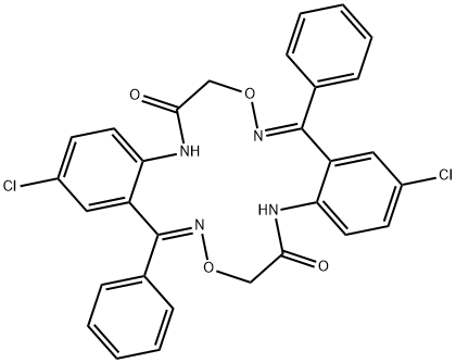 2,12-Dichloro-5,7-15,17-tetrahydro-10,20-diphenyl-6H,16H-dibenzo[d,l][ 1,9.2,6,10,14]dioxotetraazacyclohexadecine-6,16-dione Structure