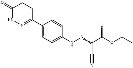 Acetic acid, 2-cyano-2-[2-[4-(1,4,5,6-tetrahydro-6-oxo-3-pyridazinyl)phenyl]hydrazinylidene]-, ethyl ester Structure