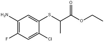 Propanoic acid, 2-[(5-amino-2-chloro-4-fluorophenyl)thio]-, ethyl ester Structure