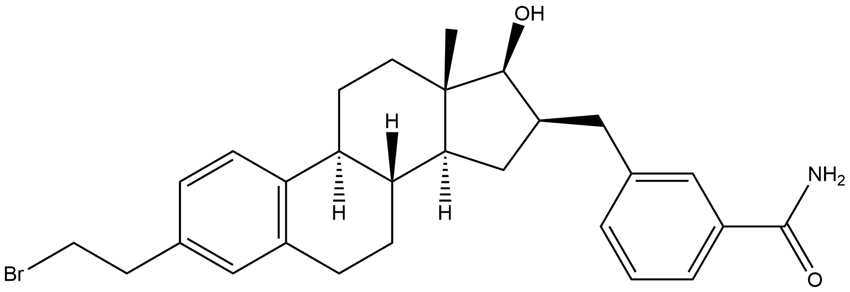 Benzamide, 3-[[(16β,17β)-3-(2-bromoethyl)-17-hydroxyestra-1,3,5(10)-trien-16-yl]methyl]- 구조식 이미지