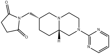 2,5-Pyrrolidinedione, 1-[[(7S,9aS)-octahydro-2-(2-pyrimidinyl)-2H-pyrido[1,2-a]pyrazin-7-yl]methyl]- 구조식 이미지
