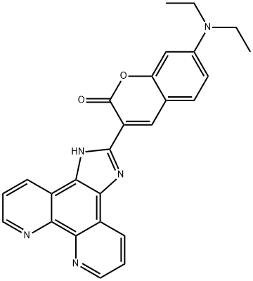 2H-1-Benzopyran-2-one, 7-(diethylamino)-3-(1H-imidazo[4,5-f][1,10]phenanthrolin-2-yl)- Structure