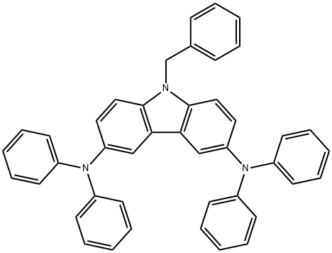 9H-Carbazole-3,6-diamine, N3,N3,N6,N6-tetraphenyl-9-(phenylmethyl)- 구조식 이미지