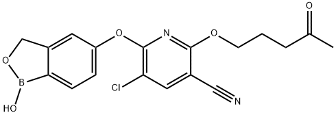 5-(5-chloro-6-(1-hydroxy-1,3-dihydrobenzo[c][1,2]oxaborol-5-yloxy)-3-isocyanopyridin-2-yloxy)pentan-2-one Structure