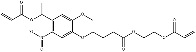 Butanoic acid, 4-[2-methoxy-5-nitro-4-[1-[(1-oxo-2-propen-1-yl)oxy]ethyl]phenoxy]-, 2-[(1-oxo-2-propen-1-yl)oxy]ethyl ester Structure