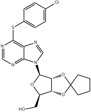 Inosine, 6-S-(4-chlorophenyl)-2',3'-O-cyclopentylidene-6-thio- (9CI) Structure